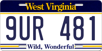 WV license plate 9UR481