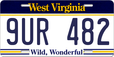 WV license plate 9UR482