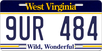WV license plate 9UR484
