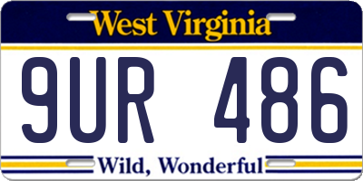 WV license plate 9UR486