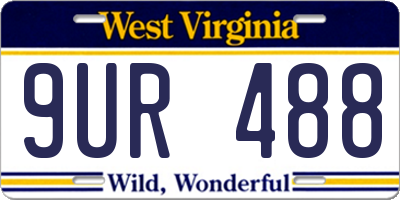 WV license plate 9UR488