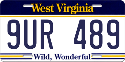 WV license plate 9UR489