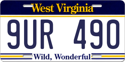 WV license plate 9UR490