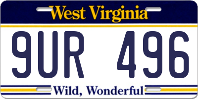 WV license plate 9UR496