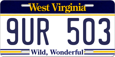 WV license plate 9UR503
