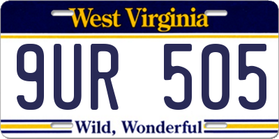 WV license plate 9UR505