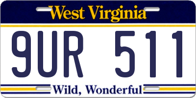 WV license plate 9UR511