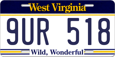 WV license plate 9UR518