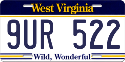 WV license plate 9UR522