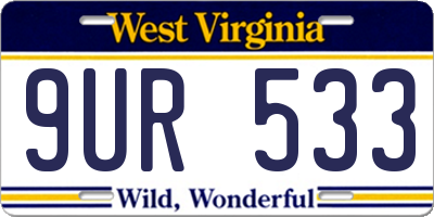 WV license plate 9UR533
