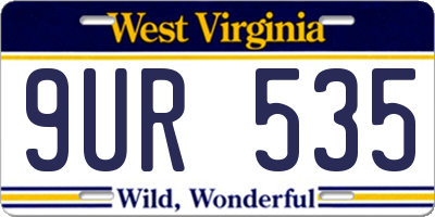 WV license plate 9UR535