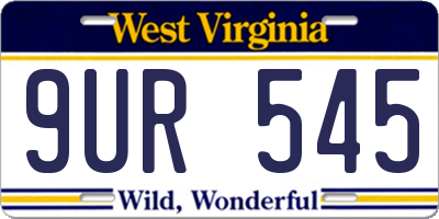 WV license plate 9UR545