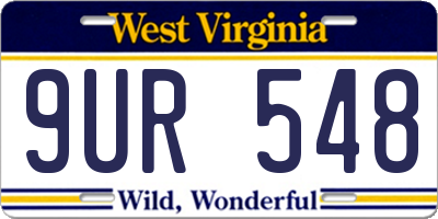 WV license plate 9UR548