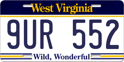 WV license plate 9UR552