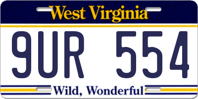 WV license plate 9UR554