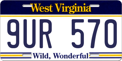 WV license plate 9UR570