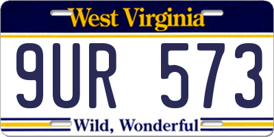WV license plate 9UR573