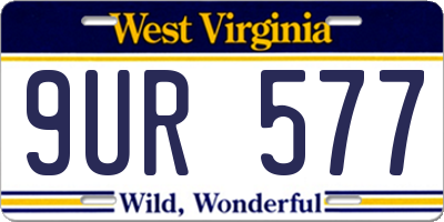 WV license plate 9UR577