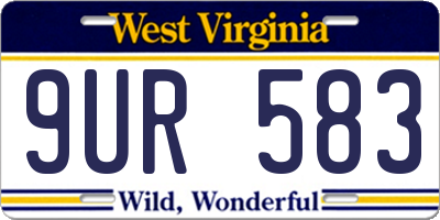 WV license plate 9UR583