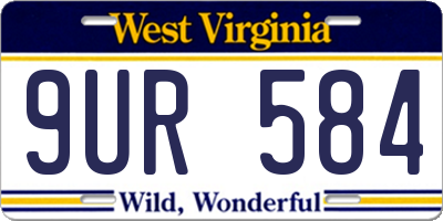 WV license plate 9UR584