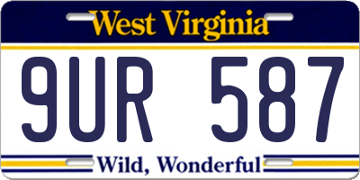 WV license plate 9UR587
