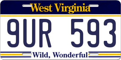 WV license plate 9UR593