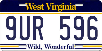 WV license plate 9UR596
