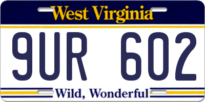 WV license plate 9UR602