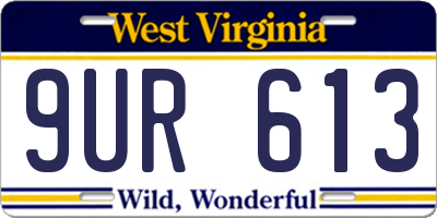 WV license plate 9UR613