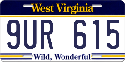 WV license plate 9UR615