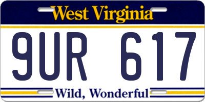 WV license plate 9UR617