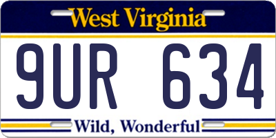 WV license plate 9UR634