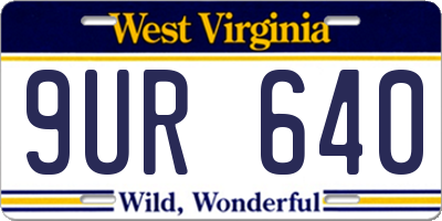 WV license plate 9UR640