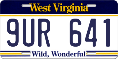 WV license plate 9UR641
