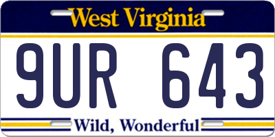 WV license plate 9UR643