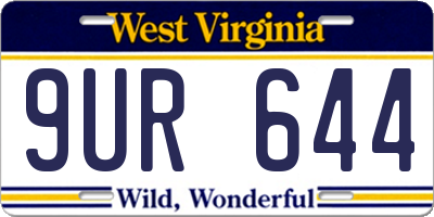 WV license plate 9UR644