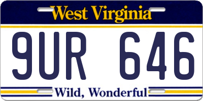 WV license plate 9UR646
