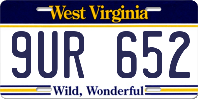 WV license plate 9UR652