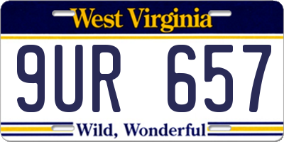 WV license plate 9UR657