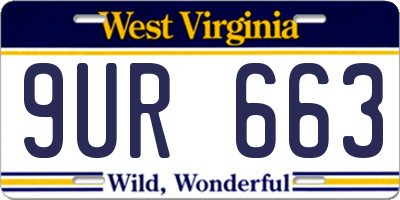 WV license plate 9UR663