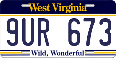 WV license plate 9UR673