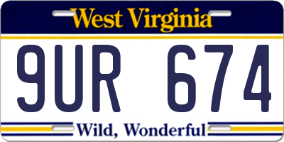 WV license plate 9UR674
