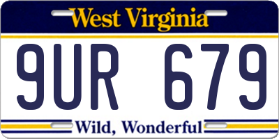 WV license plate 9UR679