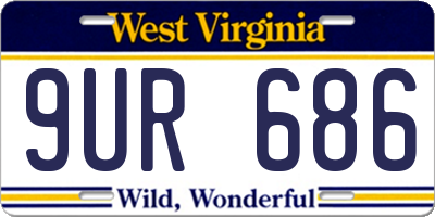 WV license plate 9UR686