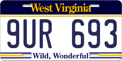 WV license plate 9UR693