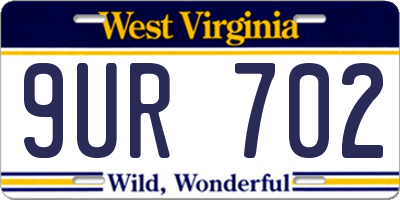 WV license plate 9UR702