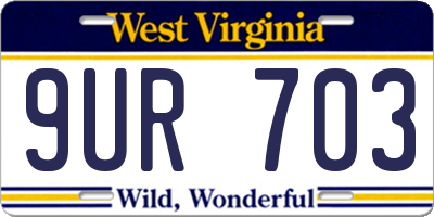WV license plate 9UR703