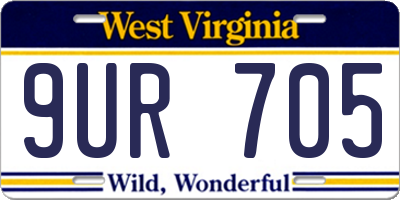WV license plate 9UR705