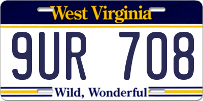 WV license plate 9UR708