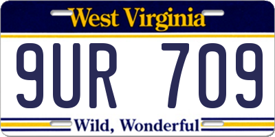 WV license plate 9UR709